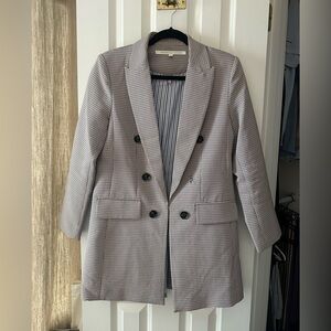 Veronica Beard Black, Pink, and White Checkered Blazer